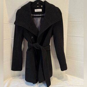 Women’s Calvin Klein parka coat with waist tie